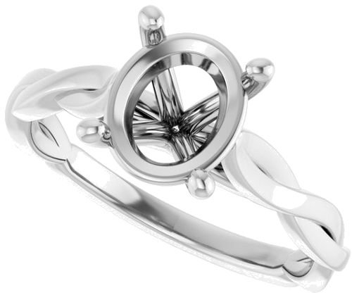 Sužadėtuvių Žiedas „Infinity-Inspired“ 10k white gold Oval 9mm x 7mm (5)