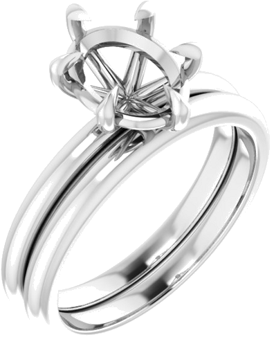 Sužadėtuvių Žiedas „Claw-Prong“ 950 Platinos Oval 9mm x 7mm (6)