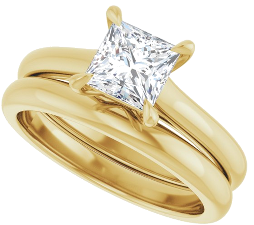 Sužadėtuvių Žiedas „Claw-Prong“ 10k yellow gold Square 5.5mm (10)