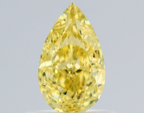 0.64 carat Fancy Intense Yellow-VVS2 Natūralus Pear Deimantas (1)