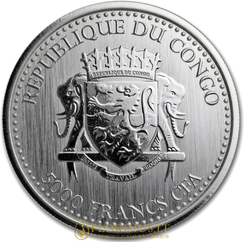 2017 Kongas, Sidabranugarė Gorila, 1 oz sidabrinė moneta (2)