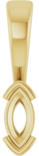Pakabukas „Half Bezel Solitaire Charm“ 14k yellow gold Marquise 6mm x 3mm (1)
