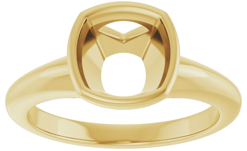 Sužadėtuvių Žiedas „Bezel-Set Solitaire“ 14k yellow gold Cushion 7.5mm (3)