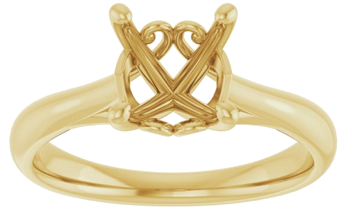 Sužadėtuvių Žiedas „Solitaire“ 18k yellow gold Cushion 7mm (3)