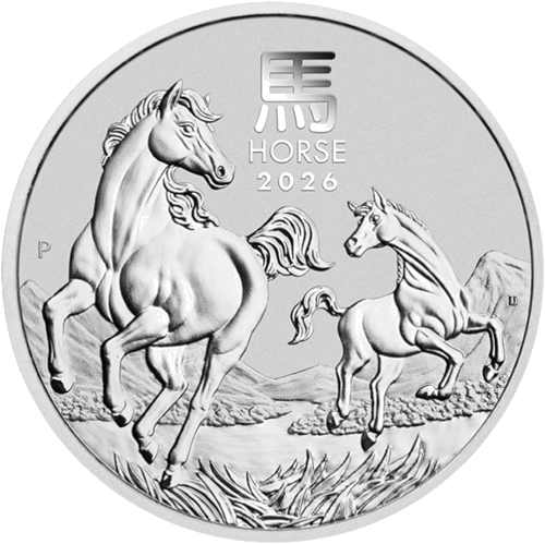 1/2 oz Година на Коня 2026 (Lunar III) Австралия сребърна монета (1)