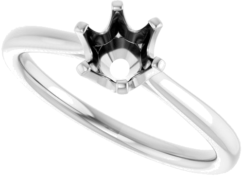 Sužadėtuvių Žiedas „Solitaire“ 585 Baltojo Aukso Round 5.8mm (5)