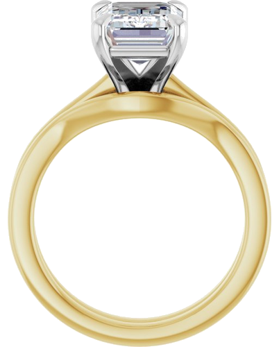 Sužadėtuvių Žiedas „Claw-Prong“ 14k yellow/white gold Emerald 10mm x 7mm (6)