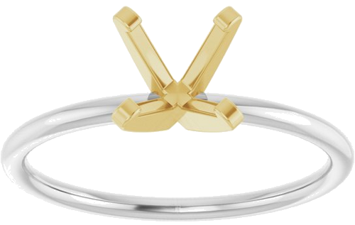 Sužadėtuvių Žiedas „Solitaire“ 14k white/yellow gold Round 6.5mm (3)