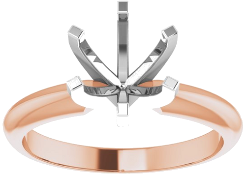 14K Rose   White 7.3-7.7 mm Round 6-Prong Solitaire Ring Mounting (3)