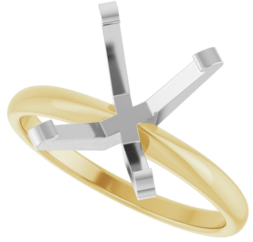 14K Yellow White 10x8 mm Emerald Solitaire Engagement Ring Mounting (5)