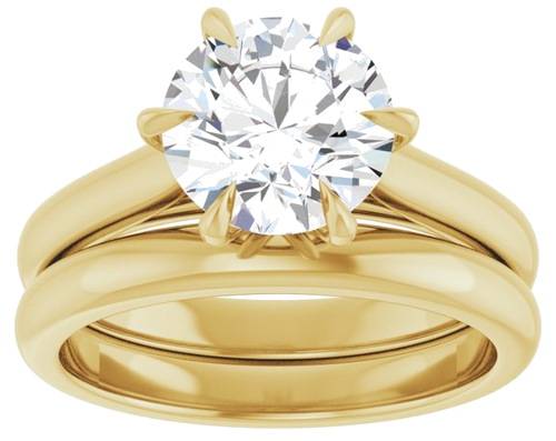 Sužadėtuvių Žiedas „Claw-Prong“ 14k yellow gold Round 8.2mm (8)