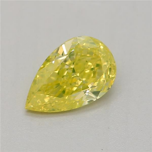 0.5 carat Fancy Intense Greenish Yellow-VVS1 Natūralus Pear Deimantas (1)