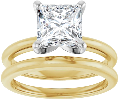 Sužadėtuvių Žiedas „Solitaire“ 585 Baltojo Ir Geltonojo Aukso Square 7mm (8)