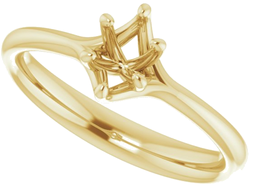 Sužadėtuvių Žiedas „Solitaire“ 14k yellow gold Oval 6mm x 4mm (5)