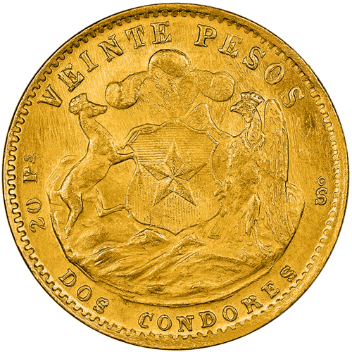 20 Pesų Laisvė (Liberty) Čilės Respublika (1926-1980) Auksinė moneta (2)