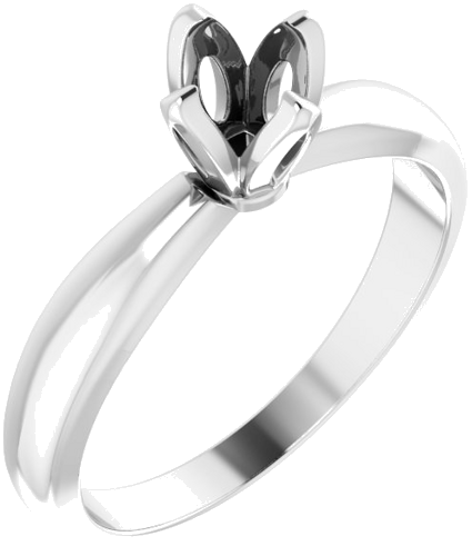 Sužadėtuvių Žiedas „Tulipset® Solitaire“ 585 Baltojo Aukso Round 4.8mm x 5.7mm (1)