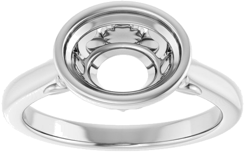 Sužadėtuvių Žiedas „Bezel-Set“ 14k white gold Oval 9mm x 7mm (3)