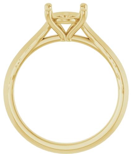 14K Yellow 9x7 mm Oval Solitaire Engagement Ring Mounting (2)