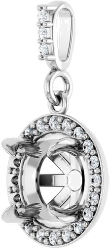 Pakabukas „Halo-Style“ 585 Baltojo Aukso Round 7mm (2)