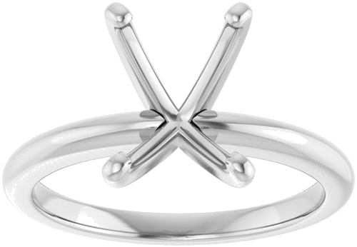 14K X1 White  9x7 mm Emerald Solitaire Engagement Ring Mounting (3)