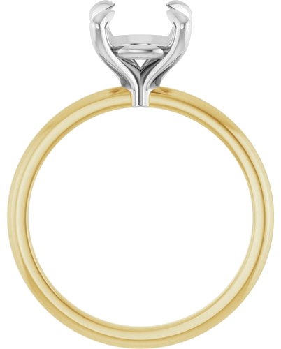 Sužadėtuvių Žiedas „Solitaire“ 14k yellow gold & platinum Round 8.2mm (2)