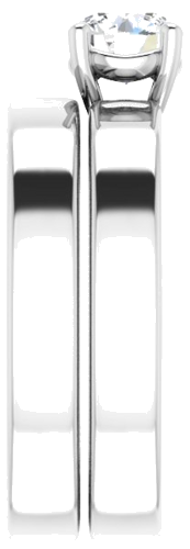 Sužadėtuvių Žiedas „Solitaire“ 585 Baltojo Aukso Round 5.5mm (9)