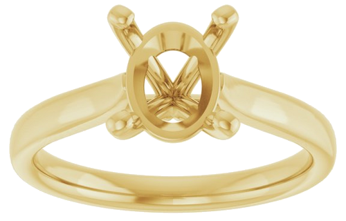 18K Yellow 9x7 mm Oval Engagement Ring Mounting (3)