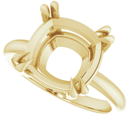 Sužadėtuvių Žiedas „Double Claw-Prong Solitaire“ 14k yellow gold Cushion 11mm (5)