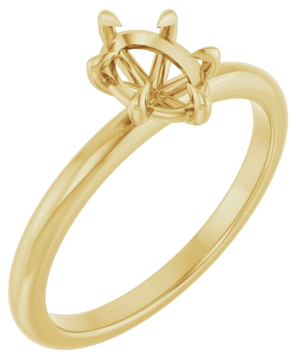 Sužadėtuvių Žiedas „Solitaire“ 585 Geltonojo Aukso Oval 7mm x 5mm (1)