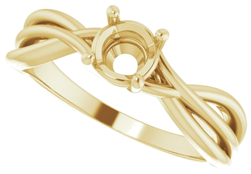 Sužadėtuvių Žiedas „Solitaire“ 585 Geltonojo Aukso Round 5.2mm (5)