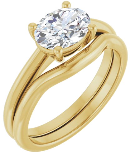 Sužadėtuvių Žiedas „Solitaire“ 14k yellow gold Oval 8mm x 6mm (6)