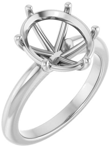 Sužadėtuvių Žiedas 14k white gold Oval 12mm x 10mm (1)
