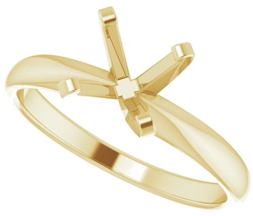 Sužadėtuvių Žiedas „Solitaire“ 585 Geltonojo Aukso Round 7mm (5)