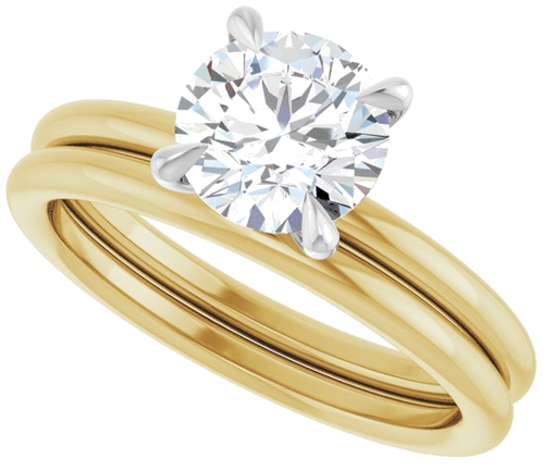 Sužadėtuvių Žiedas „Claw-Prong Solitaire“ 14k yellow/white gold Round 7mm (10)