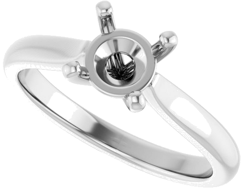 Sužadėtuvių Žiedas 14k white gold Round 6.5mm (5)