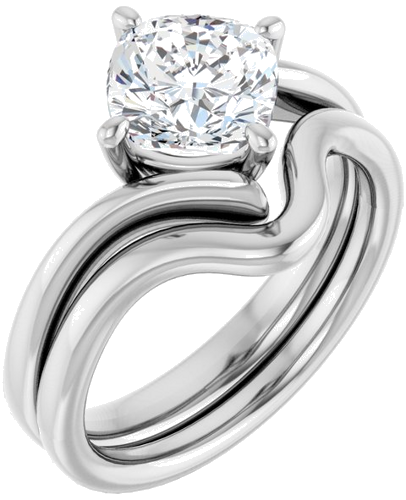 Sužadėtuvių Žiedas „Solitaire Bypass“ 950 Platinos Cushion 7mm (6)