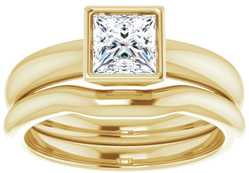 Sužadėtuvių Žiedas „Bezel-Set Solitaire“ 14k yellow gold Square 5mm (8)