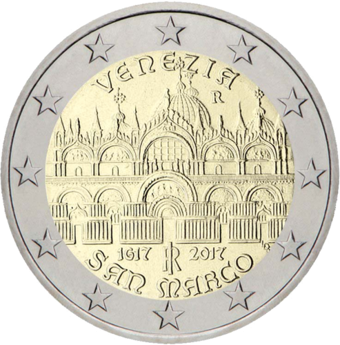 2017 Italija Venecija - San Marko bazilika 2 eurų moneta (1)