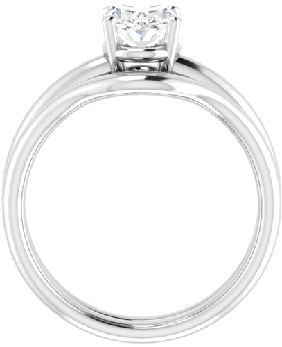 Sužadėtuvių Žiedas „Solitaire“ 585 Baltojo Aukso Oval 8mm x 6mm (7)