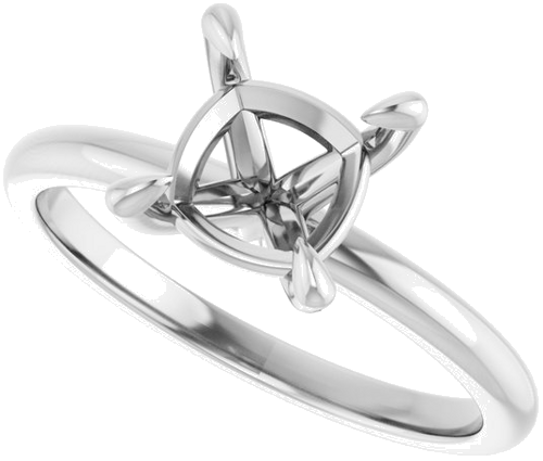 Platinum  7x7 mm Cushion Solitaire Engagement Ring Mounting (5)