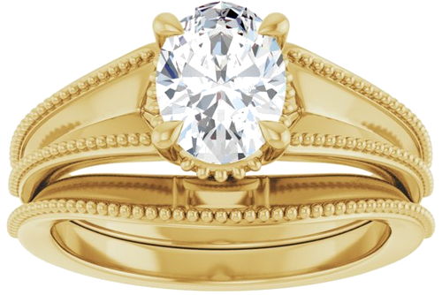 Sužadėtuvių Žiedas „Claw-Prong Solitaire“ 14k yellow gold Oval 8mm x 6mm (8)