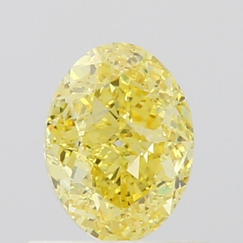 0.7 carat Fancy Vivid Yellow-VS1 Natūralus Oval Deimantas (1)