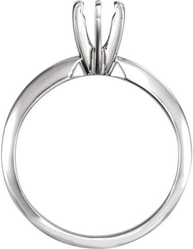 14K White 4.2-4.9 mm Round Pre-Notched 6-Prong Solitaire Ring Mounting (2)