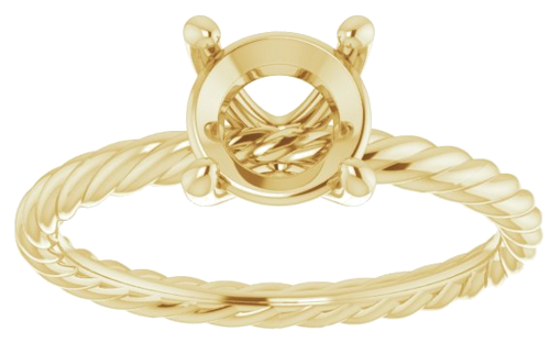 Sužadėtuvių Žiedas „Solitaire Rope“ 14k yellow gold Round 7mm (3)