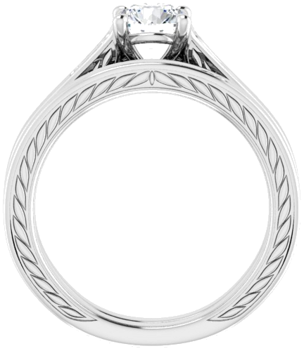 Sužadėtuvių Žiedas „Solitaire Scroll“ 14k white gold Round 5.8mm (7)