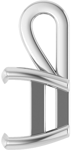 Pakabukas „Solitaire“ 14k white gold Square 4.5mm (3)