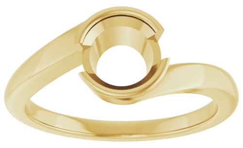 Sužadėtuvių Žiedas „Half-Bezel Solitaire“ 14k yellow gold Round 6.5mm (3)