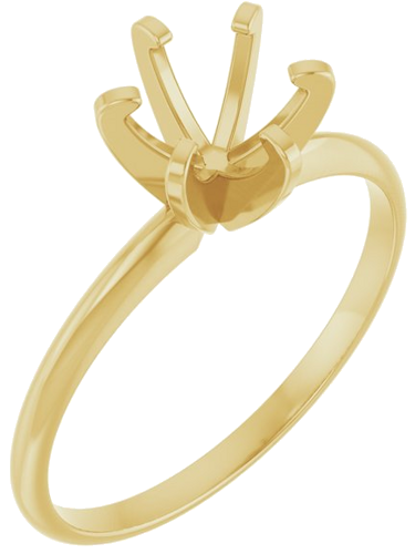 Sužadėtuvių Žiedas „Solitaire“ 585 Geltonojo Aukso Round 6.4mm (1)