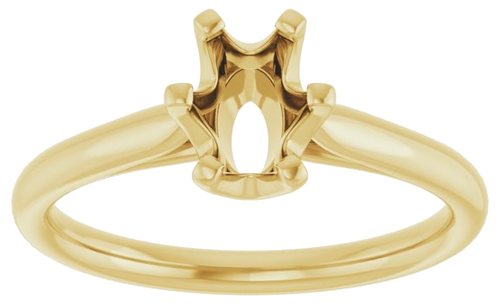 Sužadėtuvių Žiedas „Solitaire“ 585 Geltonojo Aukso Oval 7mm x 5mm (3)