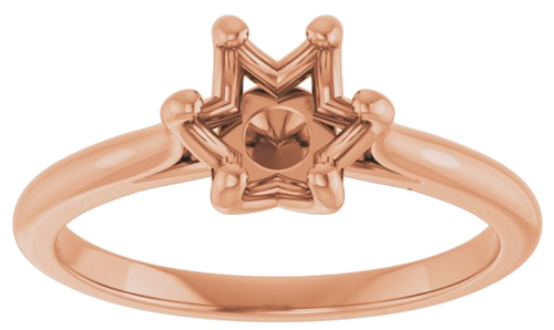 14K Rose 7 mm Round Solitaire Engagement Ring Mounting (3)